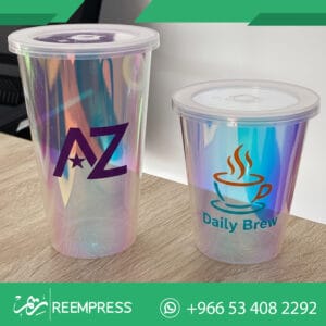 الطباعة على اكواب بلاستيك